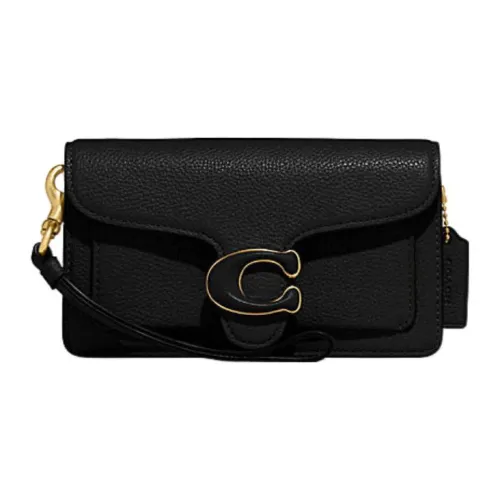 COACH Tabby Корова Кожа Запястье Сумка Сумка через плечо Женская Черная