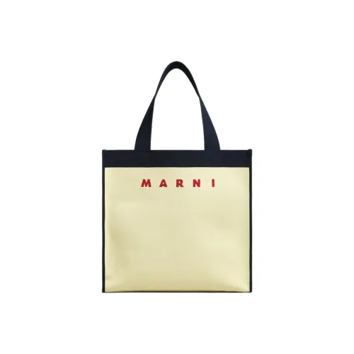MARNI Cotton Тоут Сумка Сумка для покупок Сумка на плечо Сумка Мужская Бежевая Синяя