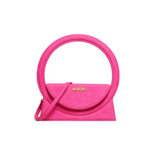Jacquemus Le Sac Rond Сумка через плечо из коровьей кожи женская темно-розовая