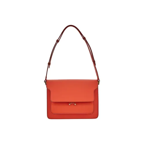 MARNI Основная часть Телячья кожа Сумка через плечо Сумка на плечо Средняя Женская Кораллово-красный