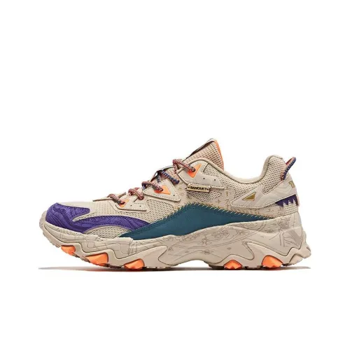 Shaanbo x QIAODAN Dry Slip-Resistant Shock Absorbers Low Top Спортивная Повседневная Обувь Мужская Серый Синий Фиолетовый