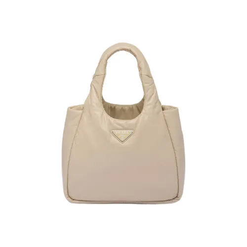 PRADA Мягкий Овца Кожа Тоут Сумка Сумка для покупок Сумка среднего размера Женская Песочного цвета