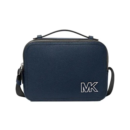 MICHAEL KORS MK Cooper Зернистая кожа личи кожа сумка Camera сумка через плечо средний мужской морской синий