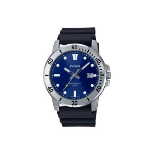 CASIO Standard Series Кварцевый механизм Смольный ремешок Часы Мужские Синий циферблат