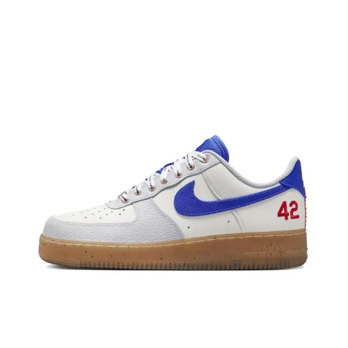 Nike Air Force 1 Low 'Jackie Robinson' Устойчивые к истиранию противоскользящие низкие кроссовки для скейтбординга мужские бежевый серый синий