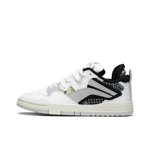 LINING Wave Pro Slip-Resistant Abrasion-Resistant Low-Top Скейтборд Кроссовки Женские Белый Серый Черный