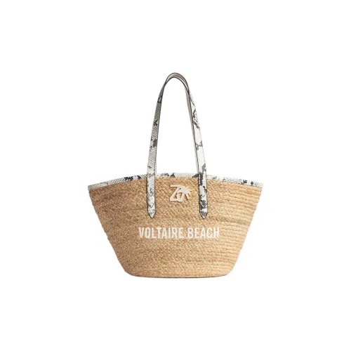 Zadig Voltaire Змеиный принт кожа тип покрытия BEACH BAG сумка сумка через плечо большая женская коричневый