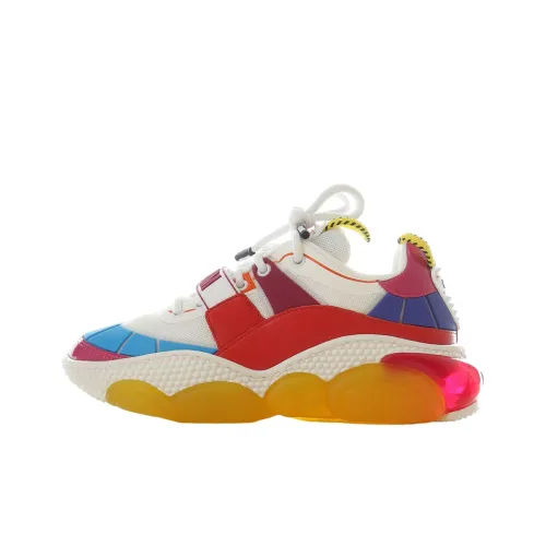 MOSCHINO Амортизация Низкий Топ Спортивная Повседневная Обувь Женская Белая Красная Синяя