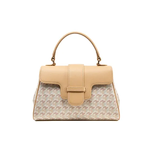 VANESSA HOGAN Монограмма Коровья кожа Сумка через плечо Сумка Средний Женские Молочно-чайный