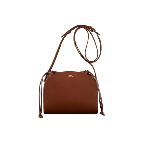 A.P.C Гладкая кожа Сумка через плечо Мини Женская Коричневая