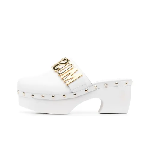 MOSCHINO Домашние тапочки с резиновым покрытием женские белые