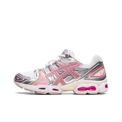 Asics Гель Nimbus 9 Устойчивый к истиранию Дышащий Низкий Топ Casual Женские Серебряный Розовый