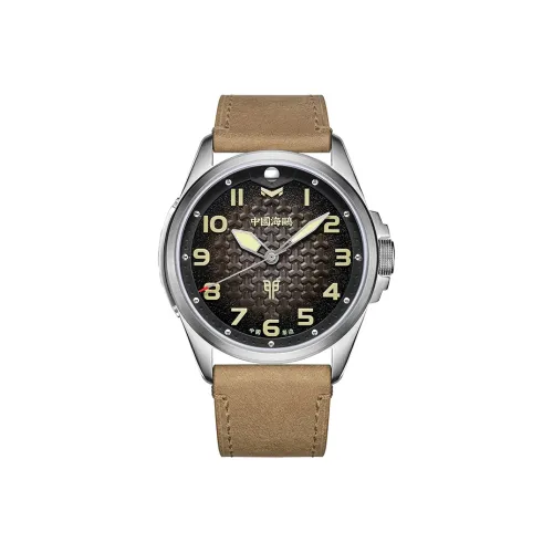 Sea Gull Автоматический Механический Механизм Естественная Кожа Ремешок Часы Мужские Черный Циферблат