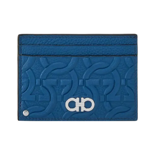 FERRAGAMO GANCINI Телячья кожа Держатель для кредитных карт Мужской Синий