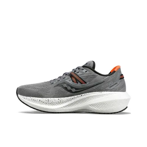 Saucony Triumph 20 Slip-resistant Abrasion-resistant Low-top Беговые кроссовки Женские Серый Белый