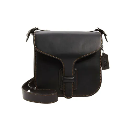 COACH Courier Кожа Курьерская сумка Сумка через плечо Средний Женская Черная