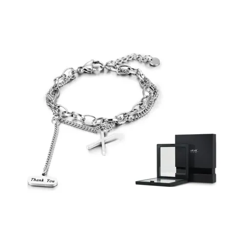 AKAK Титановая сталь Браслеты X Письмо Двойное Отделение BRACELET Унисекс