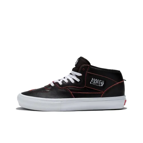 Vans Half Cab Wearaway Skate Аbrasion Resistant MID Топ Скейтбординг Кроссовки Унисекс Черный Белый