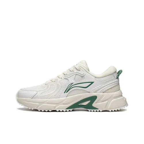 LiNing Pick Up The Light Противоскользящий Износостойкий Дышащий Низкий Топ Беговые кроссовки Женские Белый Зеленый