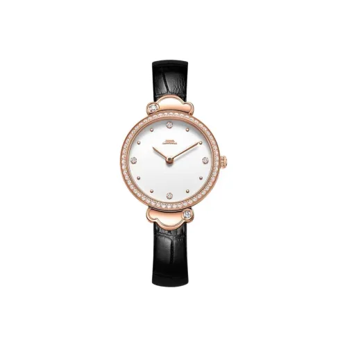 Beijing Кварцевый механизм натуральная кожа ремешок женские часы белый циферблат модель BL951512