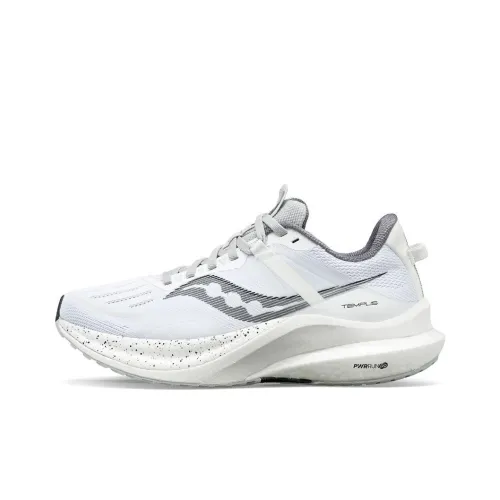 Saucony Tempus TanTu 1 Противоскользящие устойчивые к истиранию низкий топ беговые кроссовки Женские Белый Серый