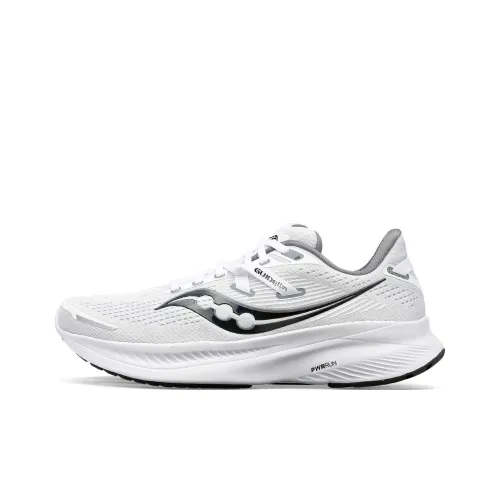 Saucony Guide 16 Амортизаторы Slip-resistant Abrasion-resistant Низкий топ Повседневная обувь Женская Белый Черный