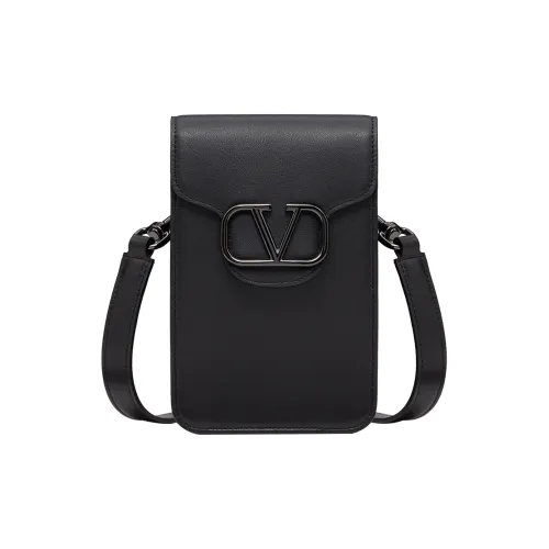 Valentino Телячья кожа Одно плечо Через плечо Чехол для телефона Мини Мужской Черный