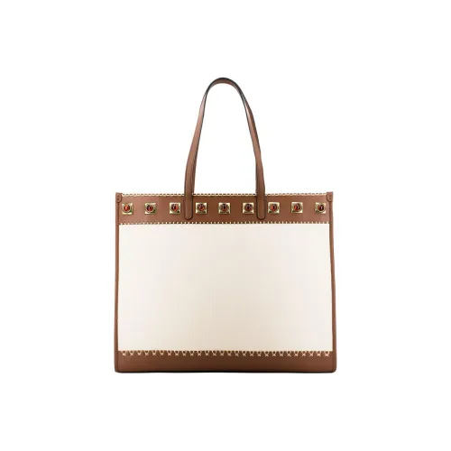 ETRO Crown Me Хлопок с коровьей кожей Тоут Сумка Сумка для покупок Сумка Сумка через плечо Женская Бежевая