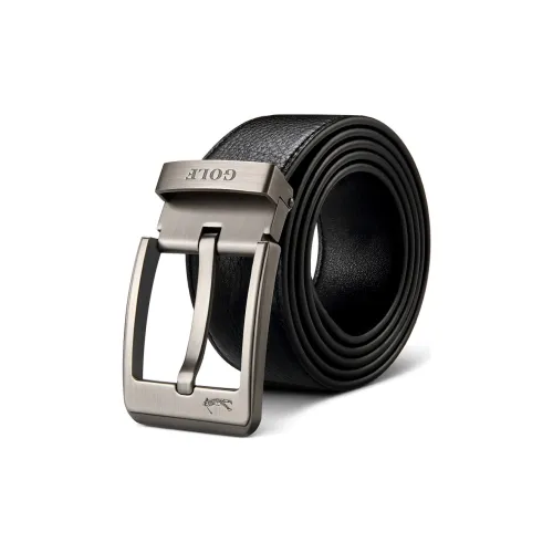 GOLF Ремешок из коровьей кожи с застежкой-булавкой мужской черный 3,8 см