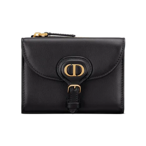 DIOR Bobby Smooth Calfskin Wallet Women's Black