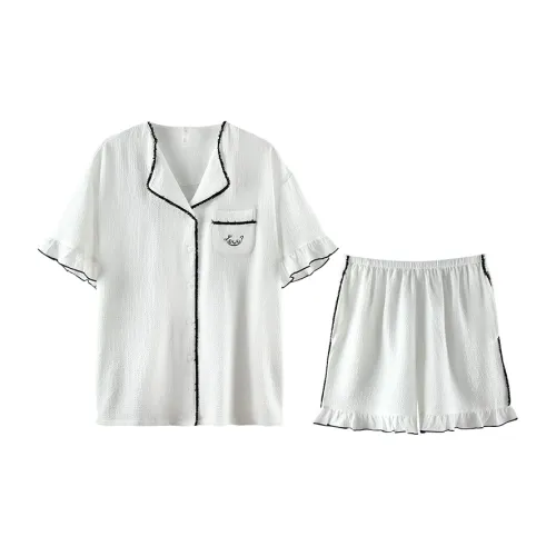 Q'NIANMA Груша Белый Пижамный Комплект для Женщин