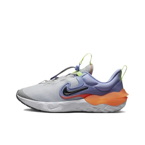 nike Run Flow Slip Resistant Abrasion Resistant Low Топ Детские беговые кроссовки Серый Фиолетовый Оранжевый Унисекс