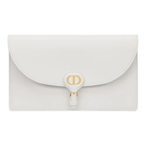 DIOR Bobby Smooth Calfskin Clutch Women's White