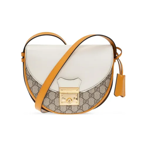 GUCCI Навесной замок холст с кожей седло сумка сумки через плечо сумка на плечо женская