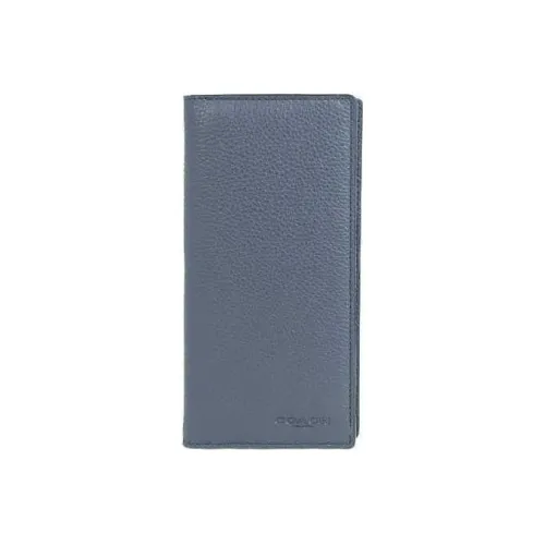 COACH Breast Галечная кожа Держатель для карт кошелек Мужской Полночный синий