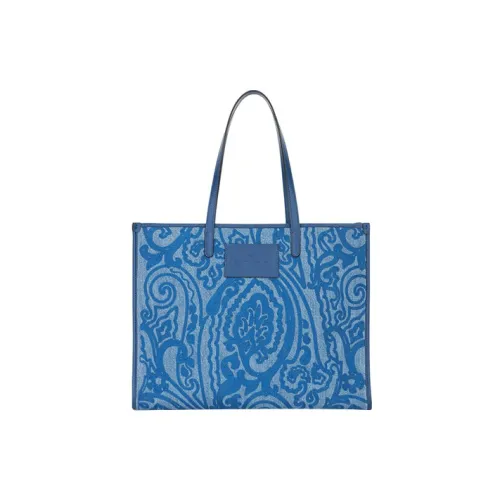 ETRO Хлопок Тоут Сумка Сумка для покупок Сумка Большая Женская Светло-Синяя