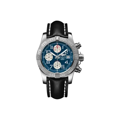 Breitling Avenger Collection Автоматический Механический Часы Мужские 43 мм Синий Циферблат Кожаный Ремешок