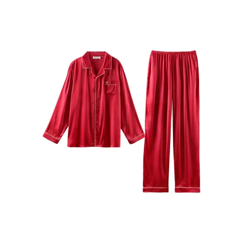 Q'NIANMA Китайский Красный Мужской Пижамный Комплект