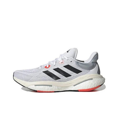 Adidas Solar Glide 6 Амортизирующие шоки Противоскользящие Устойчивые к истиранию Низкий топ Беговые кроссовки Мужские Белый Черный