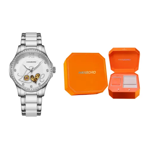 HANBORO Автоматические механические часы Женские часы Серебристый циферблат HBR88794 BB