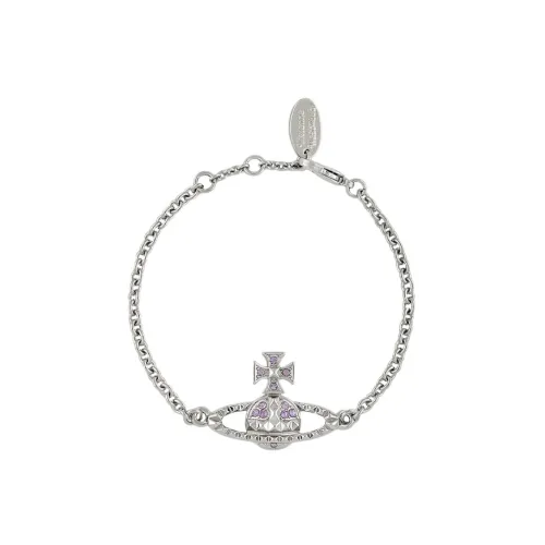 Vivienne Westwood Brass Crystal Bracelets Women's Silver Лаванда