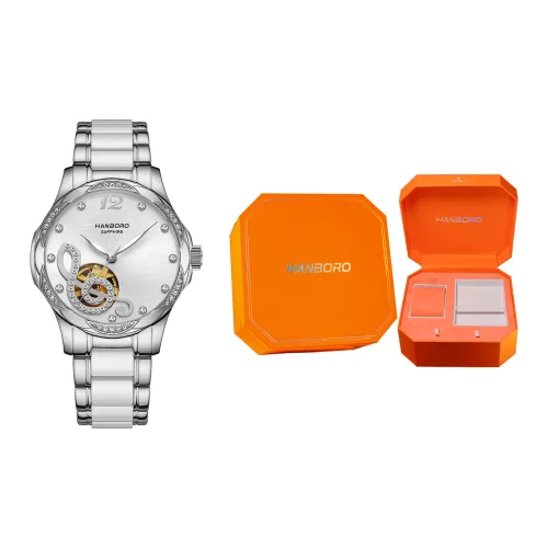 HANBORO Melody Collection Автоматические механические часы Женские часы Белый циферблат HBR88793 BB