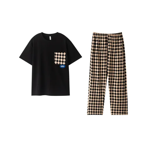 XUANZHITING Черный мужской комплект пижам