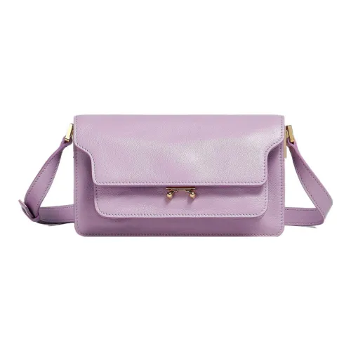 MARNI Основная часть Коровья кожа Сумка через плечо Сумка на плечо Женская Фиолетовая