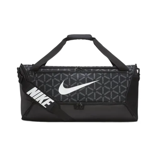 nike Полиэстер Сумка через плечо Сумка Дорожная сумка Спортивная сумка Средний Унисекс Черный