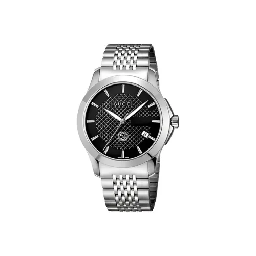 GUCCI Мужские часы Кварцевый механизм Ремешок из нержавеющей стали 40 мм Черный циферблат