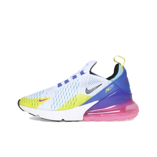 Nike Air Max 270 'Hyper Royal' Розовый Заклятие «сжать обруч» Низкий топ Повседневная обувь GS Сине-белый