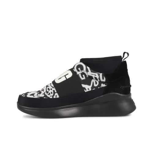 UGG Женские повседневные туфли MID Топ Черно-белая панда Женские
