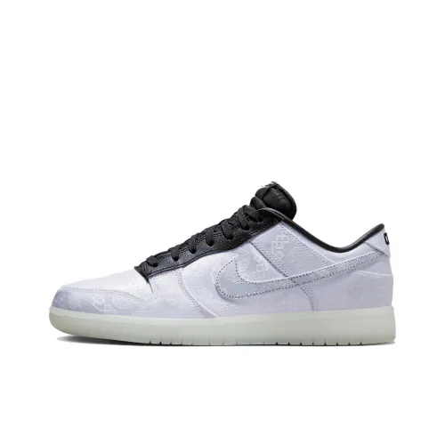 Fragment Design X CLOT x Nike Dunk Lightning White Silk Low Top Skateboard Shoes Unisex White