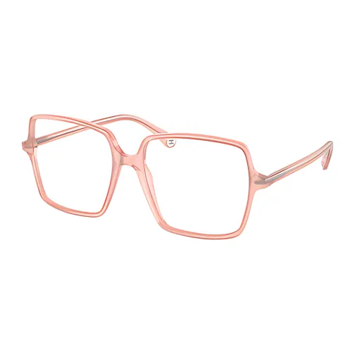CHANEL Пластиковая оправа с металлическим квадратным дизайном оптические очки унисекс розового цвета